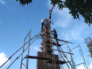 Đổ cột bê tông nhà xưởng