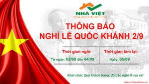 Nhà Việt thông báo nghỉ lễ quốc khánh 2/9
