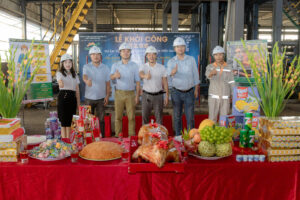 lễ khởi công dự án "Dây chuyền cán thép thanh trên cao"