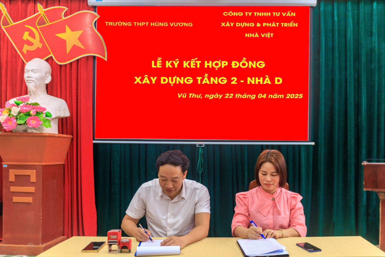 Nhà Việt Construction ký kết dự án thi công công trình giáo dục tại Thái Bình – Trường THPT Hùng Vương