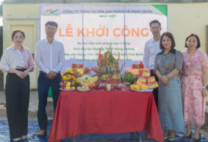 Toàn cảnh buổi lễ động thổ tại Trường THPT Hùng Vương, Thái Bình